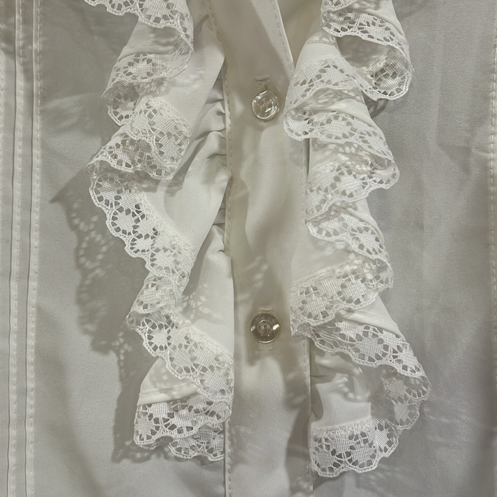 Lucky Winner - 14, white lace dress shirt - Picture 4 of 8